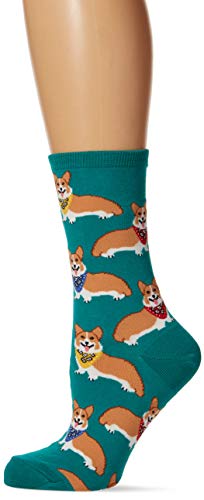 Socksmith Women's Corgi Crew Socks, emerald