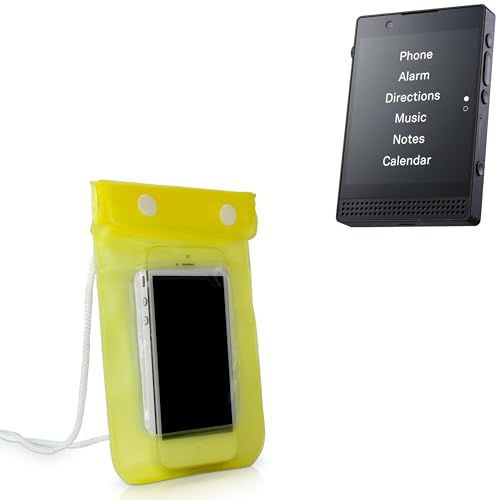BoxWave Case Compatible with Light Phone III - AquaProof Pouch, Triple Sealed Waterproof Carrying Pouch Lanyard - Yellow