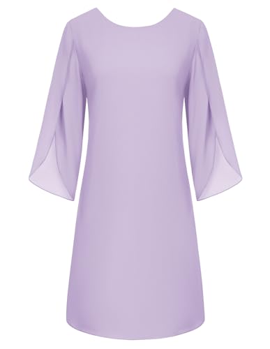 GRACE KARIN Womens Formal Wedding Guest Dress 2026 Chiffon Cocktail Dress Mother of the Bride Dresses Midi Fashion Clothing Light Purple 16
