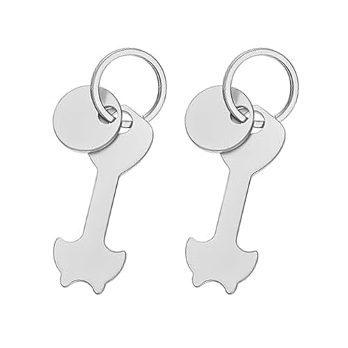 2 Set Shopping Trolley Release Key,Shopping Trolley Releaser,Stainless Steel Removable Shopping Trolley Tokens,Stainless Steel Removable Shopping Trolley Token Coin Keyring for Shopping Trolley