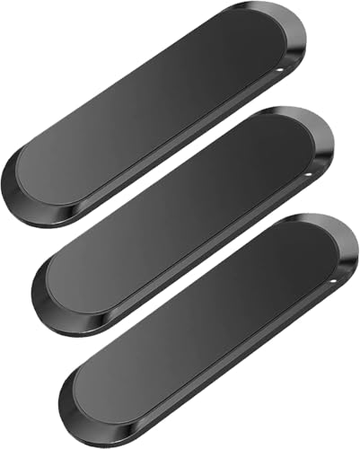 SALEX Flat Magnetic Phone Mounts 3 Pack. Black Cell Phone Holder for Car Dashboard, Wall, Truck...