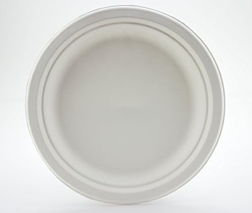 Super Rigid Bagasse Plates - Biodegradable and Disposable Sugarcane Plates - Eco-Friendly Non Plastic Alternative - Round Party Plates 50 Pack 10 - 26 cm Strong Paper Plates (10 inch)