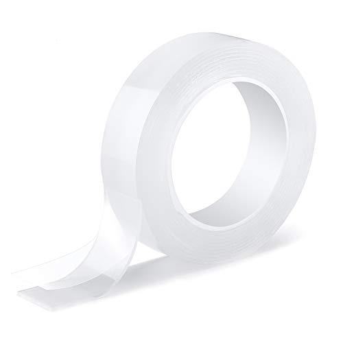 Reutilizable Nano Cinta,Qarfee Transparente Doble Cara Cinta MáGica Adhesiva De Pared Fuerte, Rantideslizante De Gel Fuerte Lavable, Para Pared Cocina Alfombra FijacióN De Fotos -9.84Ft