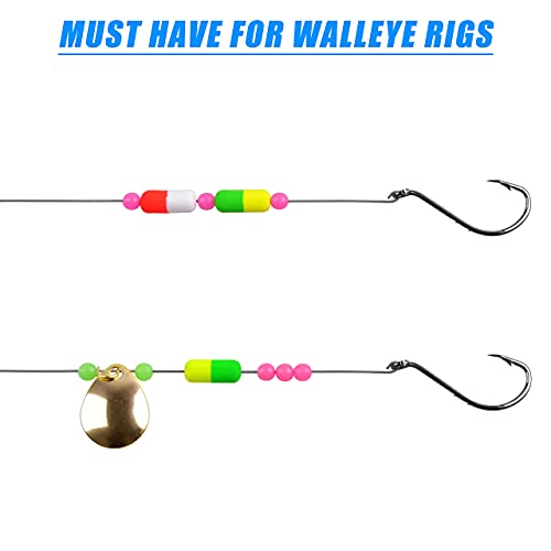 Walleye Spinner Rig Making Kit, 170Pcs Spinner Blades For Lure Making Kit Pompano Rigs Clevises Beads, Crawler Harnesses, Pompano Floats, Fishing Accessories For Surf Fishing Walleye Lure Rig #TOP6
