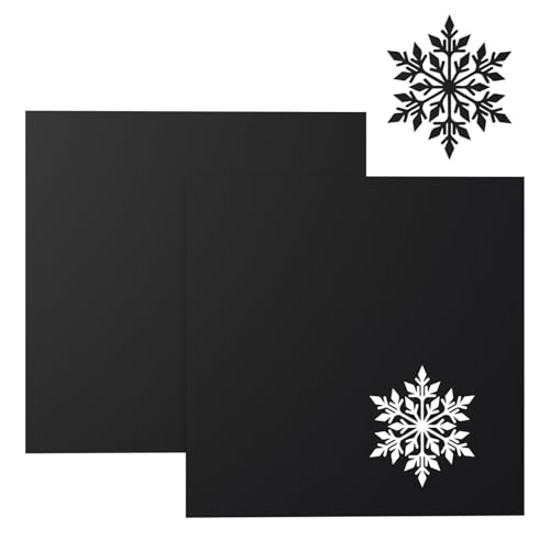 Creatorally Acrylglas Schwarz, 2 Stück 3mm Acrylplatte Bunt 30x30 cm, Farbig Kunststoffplatte für Laser Gravur, Undurchsichtig Plexiglasplatte, DIY Malerei Schilder Display