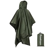 Azeekoom Poncho de Lluvia Impermeable,3 en 1 Multifuncional Chubasquero Transpirable Ultrafino/Toldo Manta/Estera de Camping para Aire Libre Picnic Trekking Camping Senderismo (Verde)