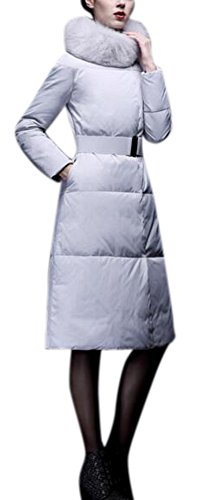 レディース厚手フェイクフォックスファー襟ロング