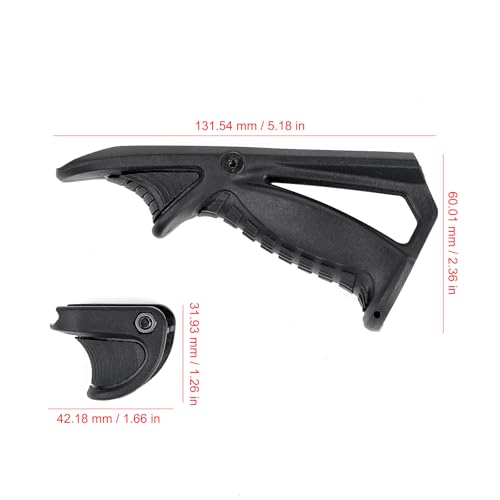 SBGJMY Poignée Avant Tactique Inclinée Poignée Avant avec Repose-Pouce Foregrip pour Système de Rail Picatinny de 20 mm (Noir) – vue 2
