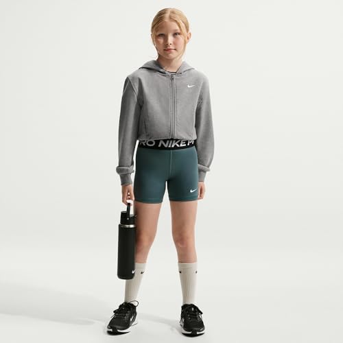Image of Nike Girls' Pro Shorts (Little Big Kid), Mineral Slate /White