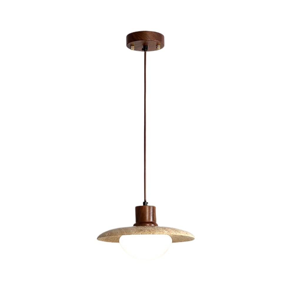 Lustre suspendu en marbre de luxe et bois noble pour une déco raffinée