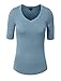 NE PEOPLE Women's 3/4 Elbow Half Length Sleeve V-Neck line T-Shirt S-3XL