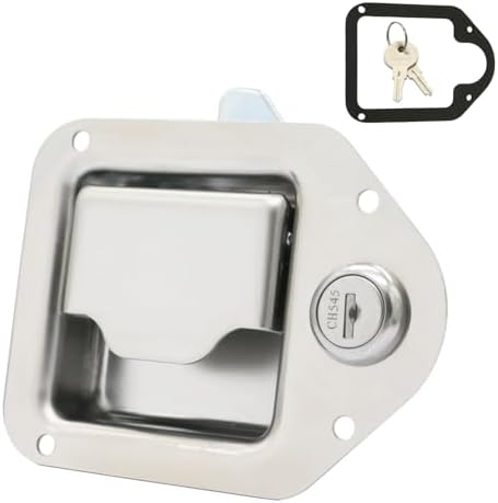 Tool Box Lock Replacement Handle In Silver Stainless Steel For Locking