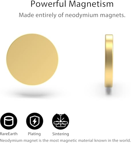 THCMagorilla Strong Neodymium Magnets, Rare Earth for Crafts, Heavy Duty Round Small Magnets, 0.79 x 0.24 Inch, 10 PCS,Gold by THCMagorilla - Image 2