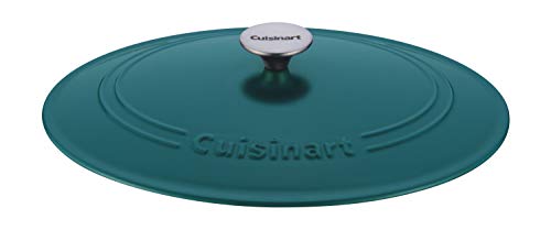 Image of Cuisinart Chef's Classic Enameled Cast Iron Dutch Oven with Lid, Porcelain Enameled Interior, Oven Safe, Induction Compatible, 7-Quart, Oval, Teal