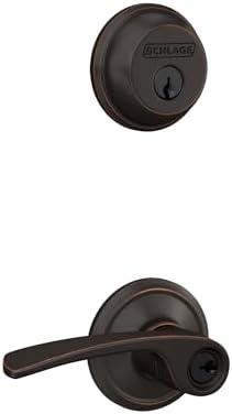 Schlage Bowery Single Cylinder Deadbolt & Knob Combo - Aged Bronze Door Lock Set