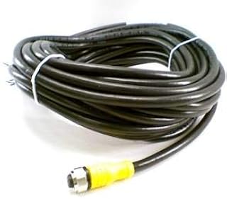 E-RKC 8T-930-10, Cordset, Straight M12 Female 8pos to Cut End, 8x24AWG, Drain 26AWG, 10M, PVC Black