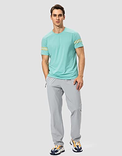 Image of Pudolla Men's Workout Athletic Pants Elastic Waist Jogging Running Pants for Men with Zipper Pockets