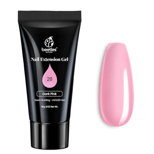 beetles Gel Polish Poly Extension Kit, 60g Aphrodite of Heart Builder Nail Trendy Nail Art Design Nail Extension Salon Pink Nail Easy DIY at Home for Nail Art Design Light Pink Nail