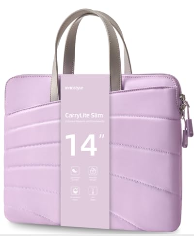 Innostyle Bolsa para computador portátil de 14 polegadas, impermeável, leve, duradoura, Carrylite Slim roxo, compatível com MacBook Pro/Air, HP ProBook, Dell Inspiron, ioga, ASUS, ideal para trabalho