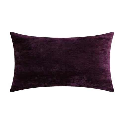 Jeneoo Plum Purple Decorative Throw Pillow Covers Soft Chenille Comfy Lumbar Couch Cushion Cases for Living Room Sofa Decor (Set of 1, 14 x 36 Inches)