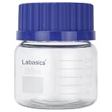 Labasics Botella de Almacenamiento Redonda con Tapa de Rosca GL80, Botella de Reactivos de Boca Ancha de Vidrio de Borosilicato, para Almacenamiento de Muestras de Laboratorio, 250 ml