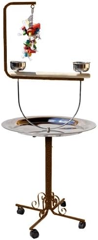 Parrot Bird Metal PLAYSTAND PP B 72T Toy cage Cages Toys Gym African Grey Conure (COPPERTONE)