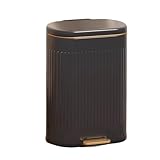 Recyclingbehälter 6L/12L Haushaltsküche Wohnzimmer Mülleimer Großraum-Pedal Doppelschicht-Mülleimer Edelstahl-Mülleimer Papierkorb(Black,6L 26x17.5x33cm)