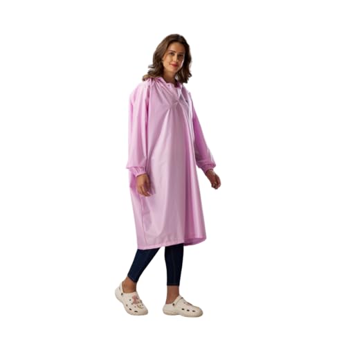Image of ZEEL Unisex Outdoor Rain Poncho for Adult, Waterproof, Lightweight & Packable, Polyester Pullover Full Sleeves Hooded Rainwear, Raincoat for Camping, Hiking, Travelling (AZ33, Free Size, Lavender)