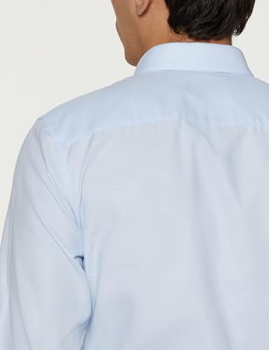 Image of Peter England Men's Classic Textured Slim Fit Full Sleeve Shirt | Wonder Fabric | Cotton Rich | Premium Dobby