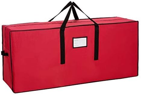 Sattiyrch Christmas Tree Storage Bag,Fits Up to 6 ft Tall Artificial Tree,Heavy Duty 600D Canvas Red Christmas Tree Storage Container with Sleek Dual Zipper and Durable Handles,45" x 15" x 20"