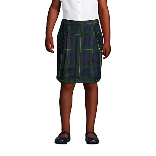 Lands' End Uniform Plaid Skort Top Of Knee Hunter/Classic Navy Plaid Kids 5 #TOP2