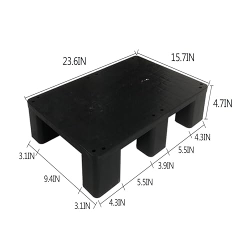 DurabLogistics & Transport Palette en plastique imperméable avec barrière anti-humidité Noir 100 x 80 x 14 cm