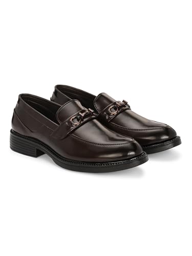 Image of STANPHORD Men Formal Loafer Shoes | Patent PU Slip-On Moccasins | Flat Rubber Sole | Casual Office Driving Travel Wear | Lightweight (TPSL S1)