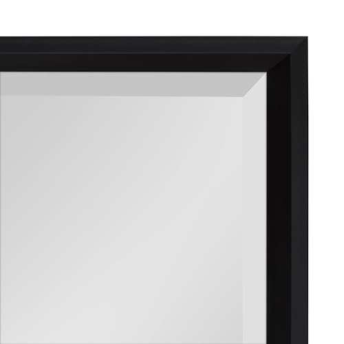 Kate and Laurel Calter Modern Decorative Framed Beveled Wall Mirror, 24 x 30, Black, Contemporary Rectangle Vanity Mirror for Use as Bathroom Mirror for Over Sink or Refined Entryway Mirror by Kate and Laurel - Image 6