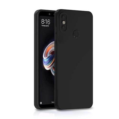 Image of JANAK RAJ Silicone Back Case Cover Compatible with Xiaomi Redmi Note 5 Pro| Slim Liquid Silicone Soft Gel Rubber | Camera Protection -Black