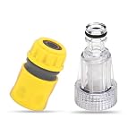 2 Pcs Pressure Washer Hose Fittings, 3/4 Inch Garden Hose Connector, Plastic Inlet Filter, Washer Gun Adapter for Garden & Home