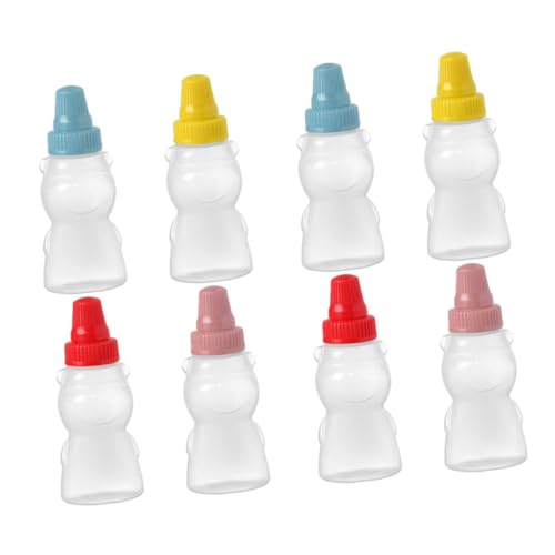 ULTECHNOVO 8Pcs Squeeze Sauce Bottles Portable Condiment Containers for Ketchup Soy Sauce Salad Dressing Lightweight Pe Dispenser for School Office Bbq Camping Picnics