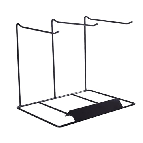 APLVFFZH Jewelry Organizer Display Stand, Multifunction Fashion Metal Jewelry Stand Holder for Earrings, Bracelet, 3Row Black 26x19x22cm
