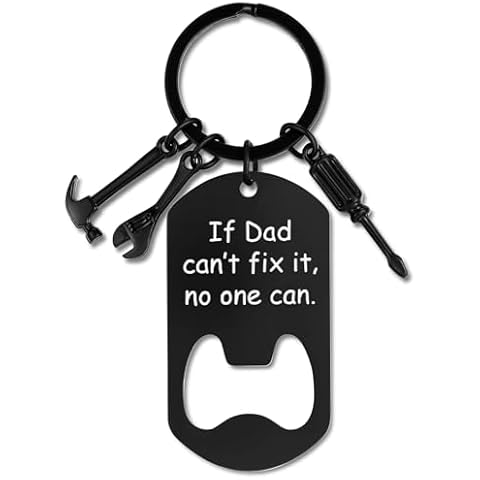 MAIBAOTA Birthday Gifts for Dad Keychain Birthday Gifts for Dad from Son Daughter Fathers Day Cool Stuff Keyring Presents for Daddy Papa Cover