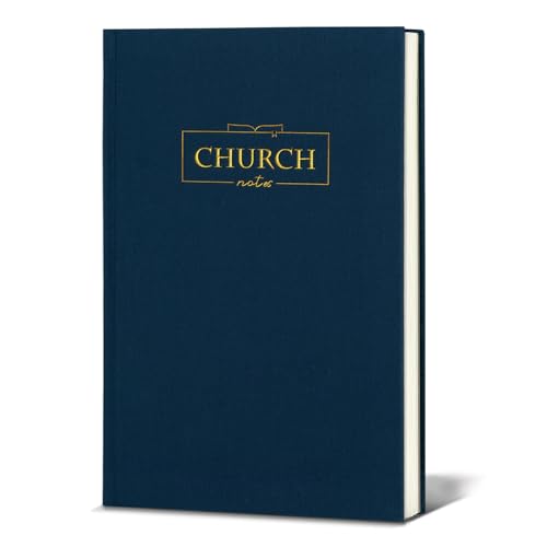 XKDOUS Church Notes Journal, Sermon Notes Christian Notebook, Linen Bible Study Journal, Prayer Journals, Blank Notebook to Writing Key Points and Notes, Christian Gifts for Women Men, Navy