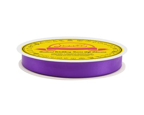 Image of Double Face Purple Satin Ribbon 5 /8 inch X 50 Yards Polyester Purple Ribbon for Gift Wrapping Very Suitable for Weddings Party Invitation Decorations and More