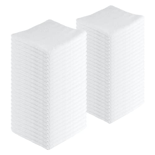 JD Homease Microfiber Cleaning Cloths,120 Pack, 16"x16", All-Purpose, Softer, Highly Absorbent, Lint-Free, Reusable, Washable Pro Towels, White, for House, Kitchen, Bathroom, Car, Office