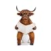 SUYNYBHF Highland Cow Figurine Resin Highland Cow Statue for Decorating Toilets, 7.4 Inches, Used for Home Office Desk and Bathroom Decor, Father's Day (Brown Reading Materials)