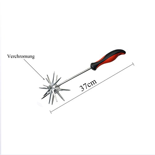 GBRolling Chrome Hand-Held Manual Cultivator and Ripper, Garden Tumbler and Rotary Tiller