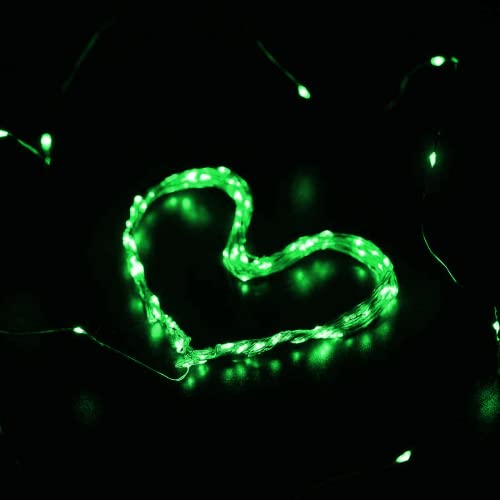 MSC 10ft / 3M * 30 LED's Battery Powered LED Green Coloured String Fairy Halloween Lights On Copper Cable with Light Effects, Ideal for Christmas, Xmas, Party,Wedding,Decoration Green-Batt-3M