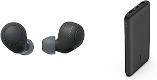 Sony WF-C700N Wireless, Bluetooth, Noise Cancelling Earbuds (Small, Lightweight Earbuds & Belkin USB C Portable Power Bank (10000 mAh with 1 USB C Port and 2 USB A Ports