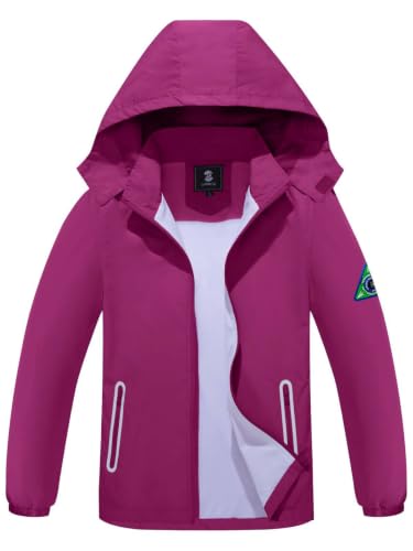 Image of SaphiRose Kids Waterproof Rain Jacket Mesh Lined with Removable Hood