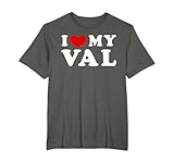 tee shirt valentino Design classique « I Love My Val » avec police vintage