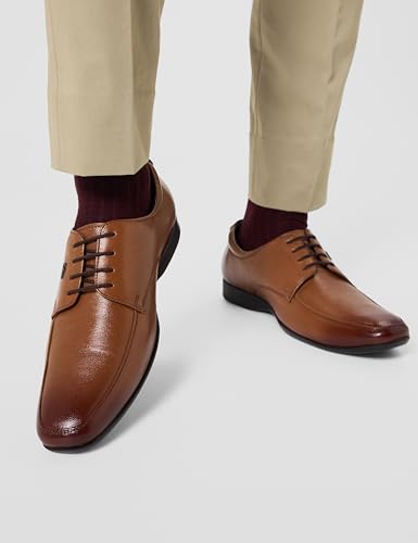 Image of Lee Cooper Men's LC9000E Leather Derby Formal Shoes | Lightweight, Comfortable & Stylish Lace-Up for Office, Business