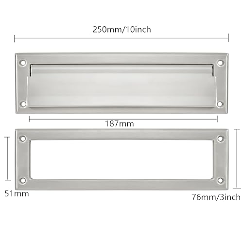 image for khtumeware Brushed Satin Nickel 10 inch 1-Pack Solid Brass Mail Slot w